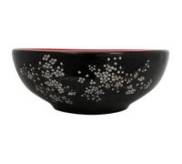 vidaXL Vasque à poser ronde Φ41x14 cm en céramique – Noir et Rouge avec trou de vidange