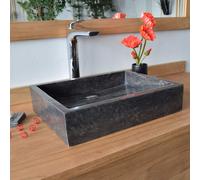 Vasque à poser en marbre noir, coreal