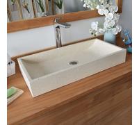 Vasque à poser en terrazzo crème, boreal