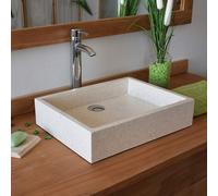 Vasque à poser en terrazzo crème, coreal