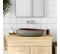 Opzetwasbak ovaal 59x40x14 cm keramiek paars en grijs155092
