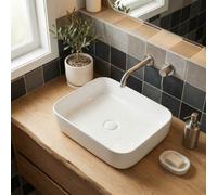 Vasque à poser Infinitio 50 x 39 x 13 cm, sans trop-plein, Blanc Mat (SATINF5039)