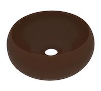 Vasque à Poser, Lavabo à Poser en Céramique Lave Main Salle de Bain rond de luxe Marron foncé mat 40x15 cm Céramique