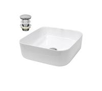 Vasque à Poser Lavabo Salle de Bain - Carré - 390 x 390 x 140 mm - en