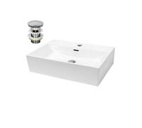 Vasque à Poser Lavabo Salle de Bain - Rectangulaire - 605 x 365 x 130 mm - en