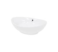 Vasque à Poser Lavabo Suspendu - 590 x 390 x 200 mm - en Céramique - Ovale -