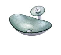 Vasque À Poser Lavabo vasque simple moderne salle de bains lavabo élégant lavabo en verre trempé lavabo de bureau d'art d'hôtel Lavabo De Salle De Bain(Sink set)