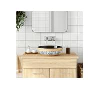 Vasque à poser multicolore rond ?41x14 cm céramique