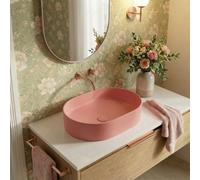 Vasque à poser ovale 50 x 36,5 x 12 cm sans trop-plein rose mat PixL (CEPX5037PM)