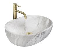 Rea Amelia lavabo 48x34.5 cm rectangulaire à poser gris/pierre mat REA-U8489