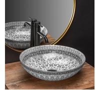 Rea VASQUE À POSER Arte dark grey Lavabo Salle de Bain 400 x 400 x 115 mm en Céramique (gris)