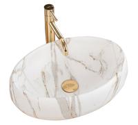 Rea VASQUE À POSER Linda Lava Mat Lavabo Salle de Bain 485 x 340 x 145 mm en Céramique (imitation de pierre)