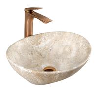 Vasque À Poser Rea Sofia Savana Matt Lavabo Beige 41X34,5X16Cm