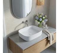 Vasque à poser rectangulaire 50 x 37,5 x 13,5 cm sans trop-plein blanc mat PixL (CEPX4937WM)