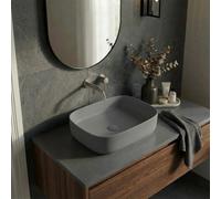 Vasque à poser rectangulaire 50 x 37,5 x 13,5 cm sans trop-plein gris mat PixL (CEPX4937GRM)