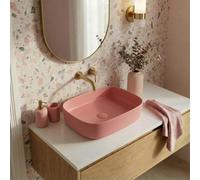 Vasque à poser rectangulaire 50 x 37,5 x 13,5 cm sans trop-plein rose mat PixL (CEPX4937PM)