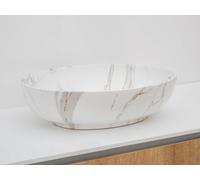 Vasque à Poser Riho Livit Oval 520x130mm Aspect marbre blanc mat
