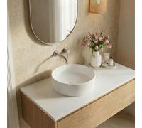 Vasque à poser ronde 36 cm hauteur 12,5 cm sans trop-plein blanc mat PixL (CEPX3636WM)