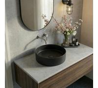 Vasque à poser ronde 36 cm hauteur 12,5 cm sans trop-plein noir mat PixL (CEPX3636BKM)