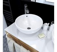Vasque à poser ronde en céramique - diamètre 40cm - hauteur 18cm - PARABOLA