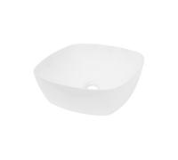 ECD Germany Vasque à Poser Salle de Bain - 405 x 405 x 140 mm - en Céramique - Blanc - Blanc G