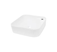 Vasque à Poser Salle de Bain - 435x435x125 mm - en Céramique - Carré - Blanc -