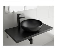 Vasque à poser sans siphon ni bonde de vidage 380 x 140 mm Noir Mat LOKUM - SALGAR 87734