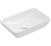 Villeroy und Boch Venticello vasque à encastrer 411355RW 55x36cm, pierre blanche C-plus, sans trou pour robinetterie, avec trop-plein