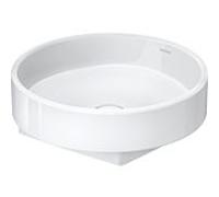 Vasque à poser sur balcon Duravit 240945AA79 45x45cm, sans trou pour robinetterie, trop-plein, blanc brillant