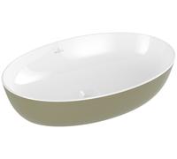 Villeroy & Boch - Vasque à poser Artis 419861BCS8 61x41 cm, sans trou, sans trop-plein, vert sauge