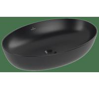 Vasque à poser Villeroy & Boch Artis, ovale, sans trop-plein, 610x410mm, 419861R7, Couleur: Noir pur CeramicPlus