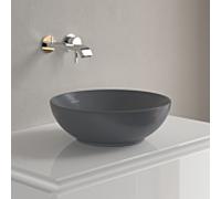 Vasque à poser Villeroy & Boch Loop & friends 4A4500i4 Ø 38 cm, sans plage de robinetterie, avec trop-plein, finition graphite CeramicPlus
