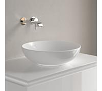 Vasque à poser Villeroy & Boch Loop & friends 4A4600R1 Ø 42 cm, sans plage de robinetterie, avec trop-plein, blanc C-plus