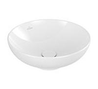 Vasque à poser Villeroy & Boch Loop & friends 4A4600R1 Ø 42 cm, sans plage de robinetterie, avec trop-plein, blanc C-plus