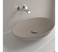 Vasque à poser Villeroy & Boch Loop & Friends 4A4801AM 62 x 42 cm, ovale, sans trou de robinetterie, sans trop-plein, finition amande CeramicPlus