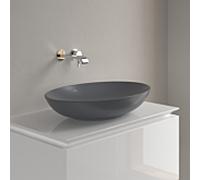 Vasque à poser Villeroy & Boch Loop & friends 4A4801i4 62 x 42 cm, ovale, sans plage de robinetterie, sans trop-plein, finition graphite CeramicPlus