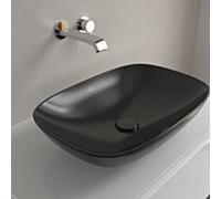 Vasque à poser Villeroy & Boch Loop & friends 4A4900S5 56x38cm, sans plage de robinetterie, avec trop-plein, CeramicPlus ébène
