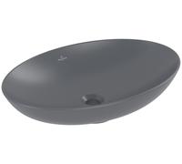 Vasque à poser Villeroy & Boch Loop & Friends, ovale, 620x420x120mm, avec trop-plein, sans trou pour robinetterie, 4A4800i4, Couleur: Graphite, Ceramic Plus