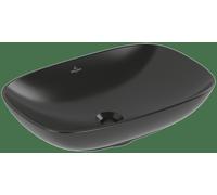 Vasque à poser Villeroy & Boch Loop & Friends, rectangulaire, 560x380x120mm, sans trop-plein, sans trou pour robinetterie, 4A4901R7, Couleur: Noir pur CeramicPlus