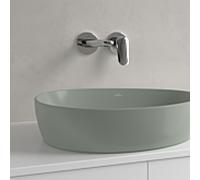 Vasque à poser Villeroy und Boch 4A7351R8 51x40 cm, asymétrique, avec bonde de vidage, sans trop-plein, vert matin CeramicPlus