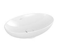 Vasque à poser Villeroy und Boch & Friends 4A4700R1 56x38cm, ovale, sans trou pour robinetterie, céramique blanche Alpin CeramicPlus, sans trop-plein
