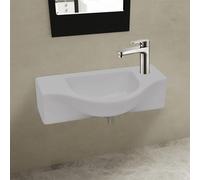 Vasque à Trou Robinet Céramique Noir Salle de Bain Toilette Lavabo vidaXL