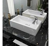 Vasque avec Trou de Robinet Céramique Noir 46x25,5x12cm Lavabo Toilette vidaXL