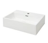 vidaXL Vasque en céramique avec trou de robinet Blanc 51,5x38,5x15 cm