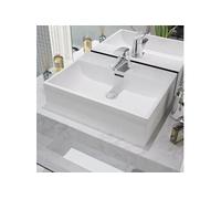 Vasque avec trou de robinet en céramique Blanc 51,5x38,5x15 cm