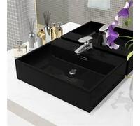 vidaXL Vasque en céramique avec trou pour robinet 51,5 x 38,5 x 15 cm Noir