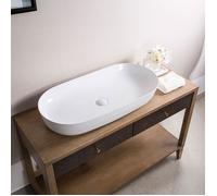 Rea VASQUE À POSER CLEO 81 WHITE Lavabo Salle de Bain 810 x 410 x 135 mm en Céramique (Blanc)