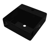 Vasque carré à trou trop-plein/robinet céramique pour salle de bain