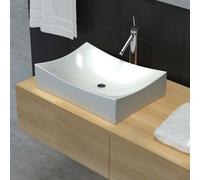 Vasque de Salle Bains Céramique Haute Brillance Blanc Lavabo Lave-mains vidaXL