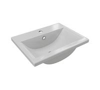 Vente-unique - Vasque de salle de bain semi-encastrée rectangle en céramique - L51,5 cm - Blanc - YASMAC II